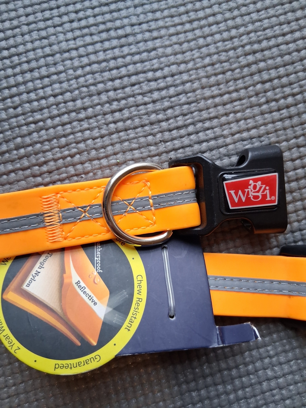 Wigzi Reflective Orange Dog Collar